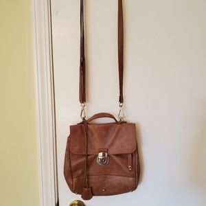 Roots leather messenger crossbody bag purse brown